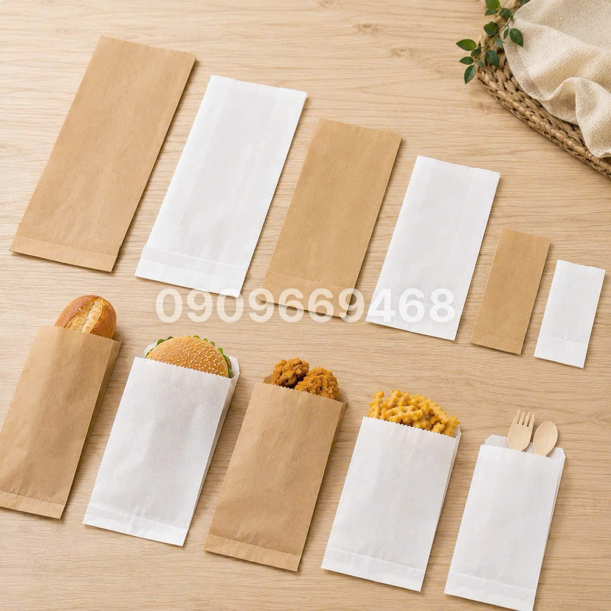 Túi Giấy Đáy Dẹp 1 Miệng
